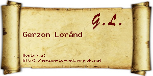 Gerzon Loránd névjegykártya