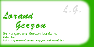 lorand gerzon business card